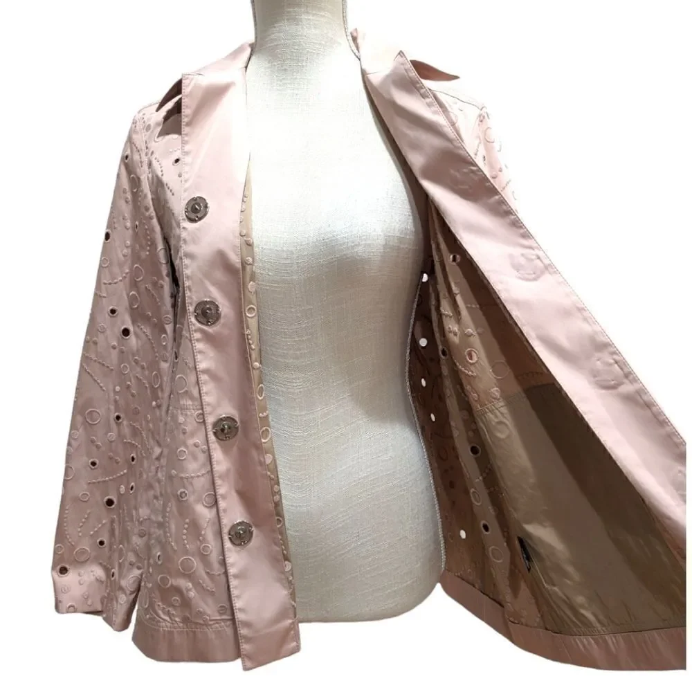 Lafayette 148 New York Women's Jaren Embroidered Jacket in Pink - Size S